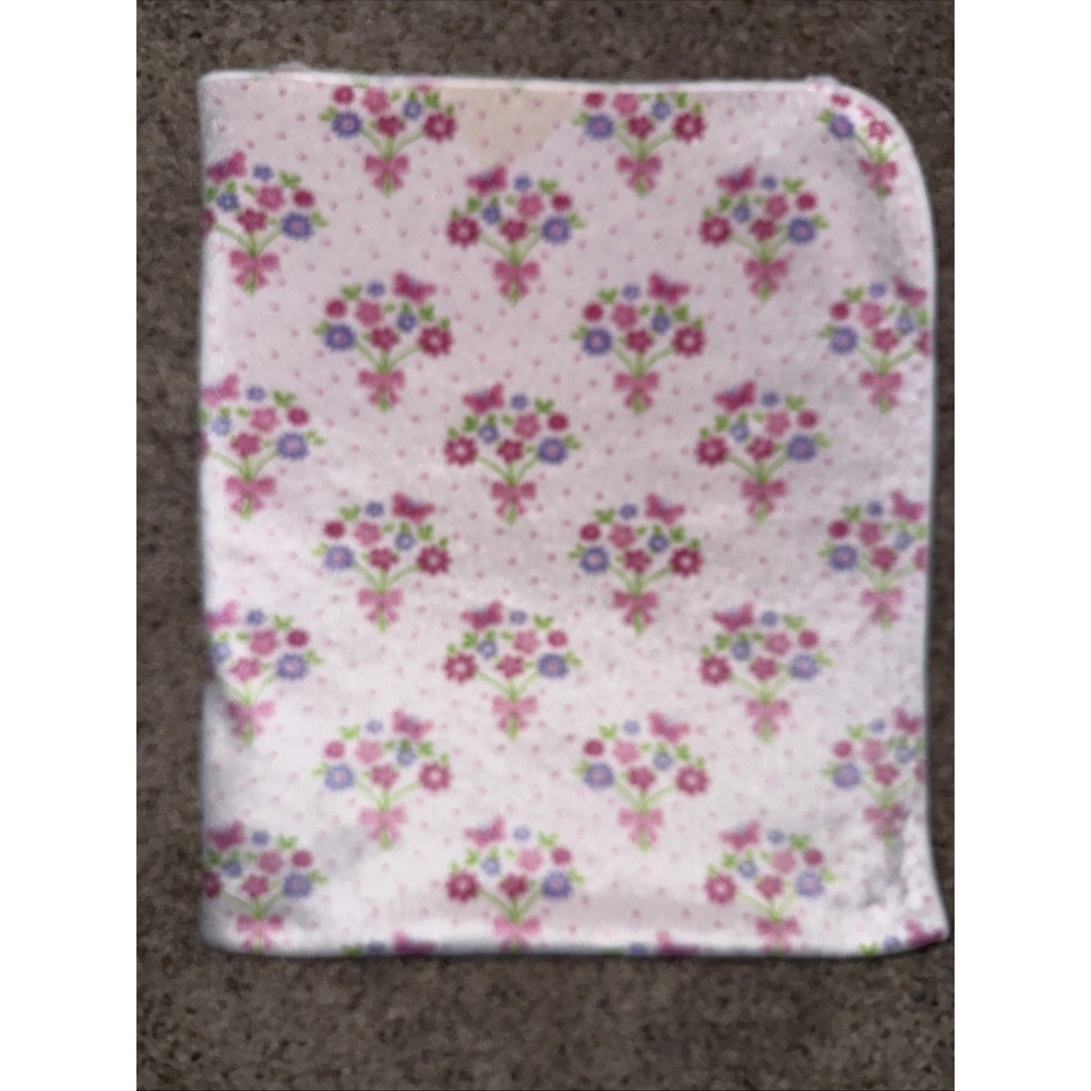 Kidgets Plush Baby Blanket‎ Floral Butterflies Light Pink Sherpa Lovey Flowers